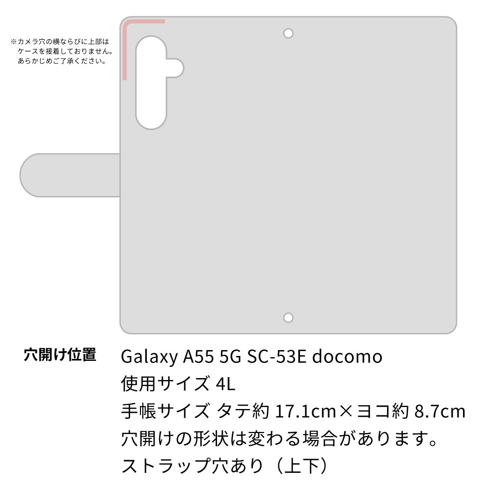 Galaxy A55 5G SC-53E docomo 借りてきた猫 プリント手帳型ケース 耐衝撃