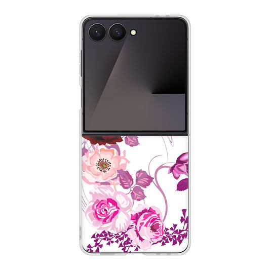 Galaxy Z Flip7 SC-55F docomo 高画質仕上げ 背面印刷 ハードケースロマンチックなバラ