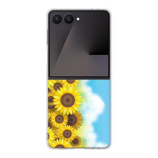 Galaxy Z Flip7 SC-55F docomo 高画質仕上げ 背面印刷 ハードケース 【148 ひまわり畑】