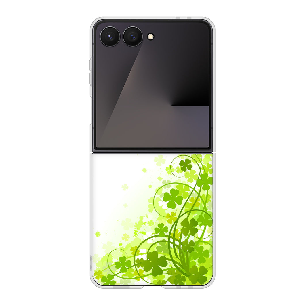 Galaxy Z Flip7 SC-55F docomo 高画質仕上げ 背面印刷 ハードケース 【565 四葉のクローバー】
