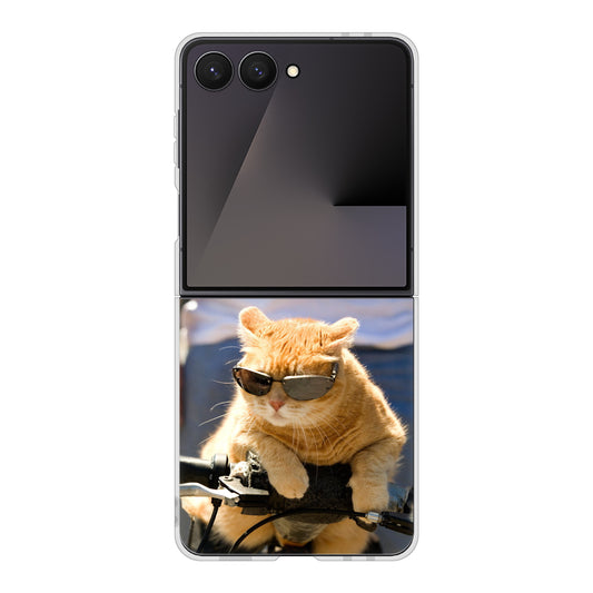 Galaxy Z Flip7 SC-55F docomo 高画質仕上げ 背面印刷 ハードケース 【595 にゃんとサイクル】