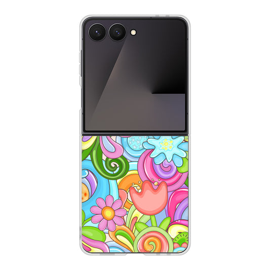 Galaxy Z Flip7 SC-55F docomo 高画質仕上げ 背面印刷 ハードケース 【713 ミラクルフラワー】