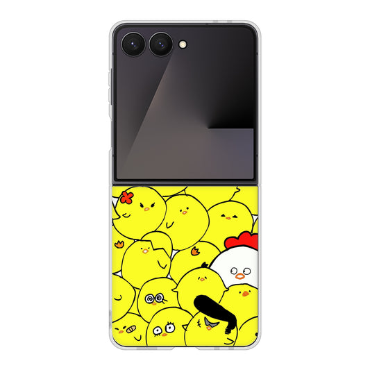 Galaxy Z Flip7 SC-55F docomo 高画質仕上げ 背面印刷 ハードケース 【1031 ピヨピヨ】