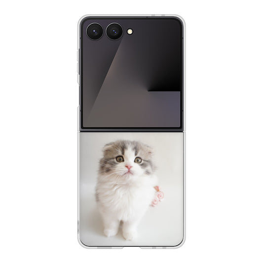 Galaxy Z Flip7 SC-55F docomo 高画質仕上げ 背面印刷 ハードケース 【VA803 まっていますネコ】