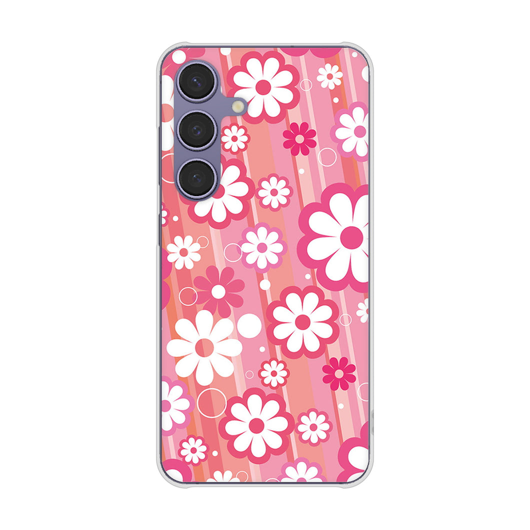 Galaxy S24 SCG25 au 751 マーガレット(ピンク系) ハードケース 背面印刷