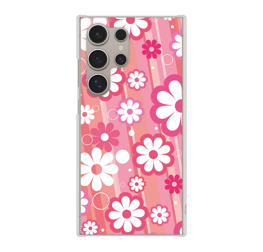 Galaxy S24 Ultra SCG26 au 751 マーガレット(ピンク系) ハードケース 背面印刷