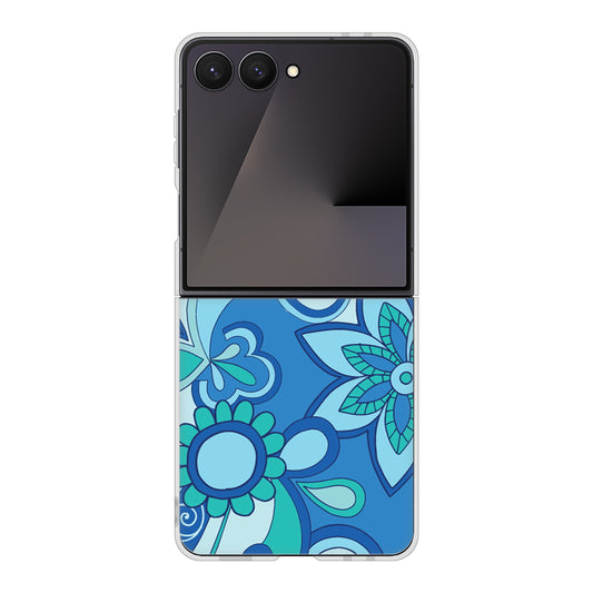 Galaxy Z Flip7 SCG35 au 高画質仕上げ 背面印刷 ハードケース 【409 ブルーミックス】
