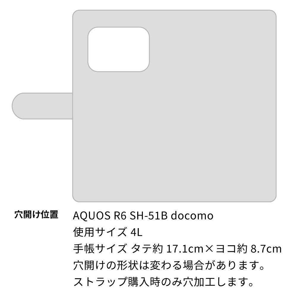 AQUOS R6 SH-51B ステンドグラス&イタリアンレザー 手帳型ケース 耐衝撃