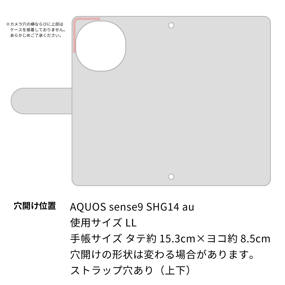 AQUOS sense9 SHG14 au サイレントキャット プリント手帳型ケース 耐衝撃