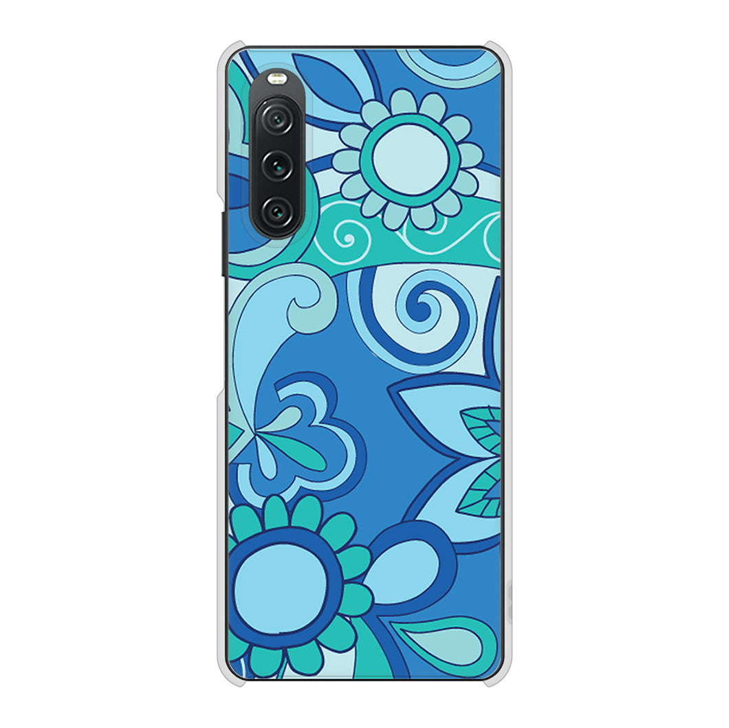 Xperia 10 V SO-52D docomo 409 ブルーミックス ハードケース 背面印刷