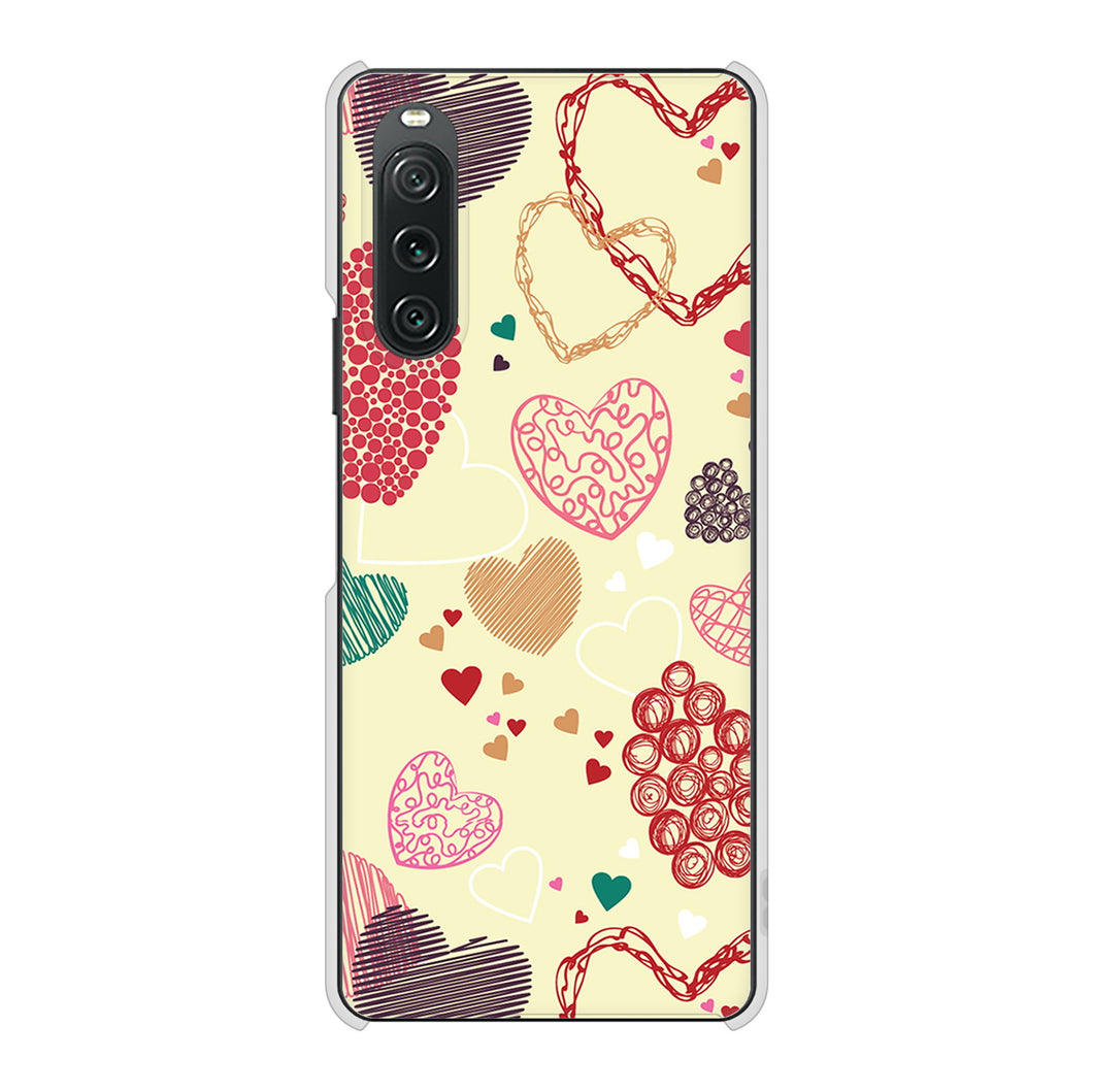 Xperia 10 V SO-52D docomo 480 素朴なハート ハードケース 背面印刷