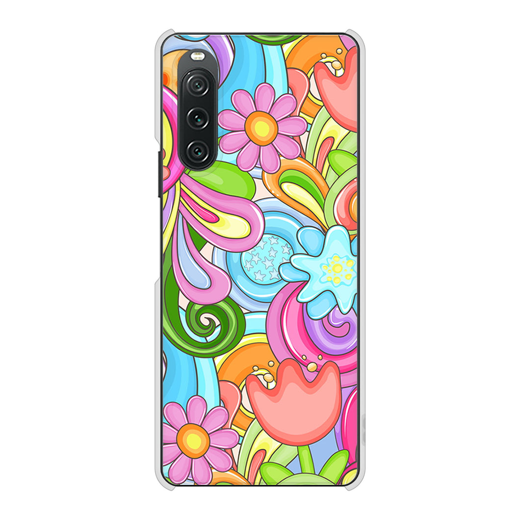 Xperia 10 V SO-52D docomo 713 ミラクルフラワー ハードケース 背面印刷