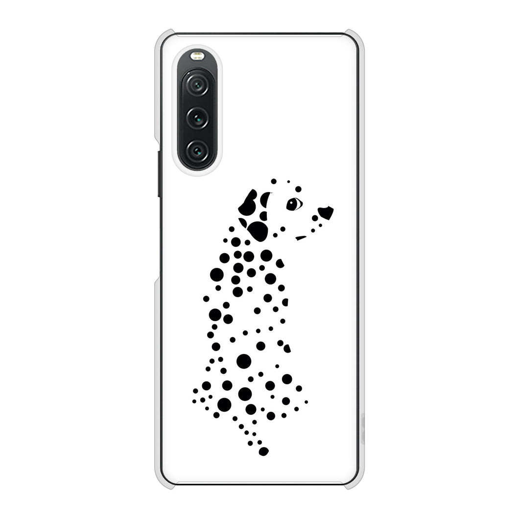 Xperia 10 V SO-52D docomo 1038 振り向くダルメシアン(WH) ハードケース 背面印刷