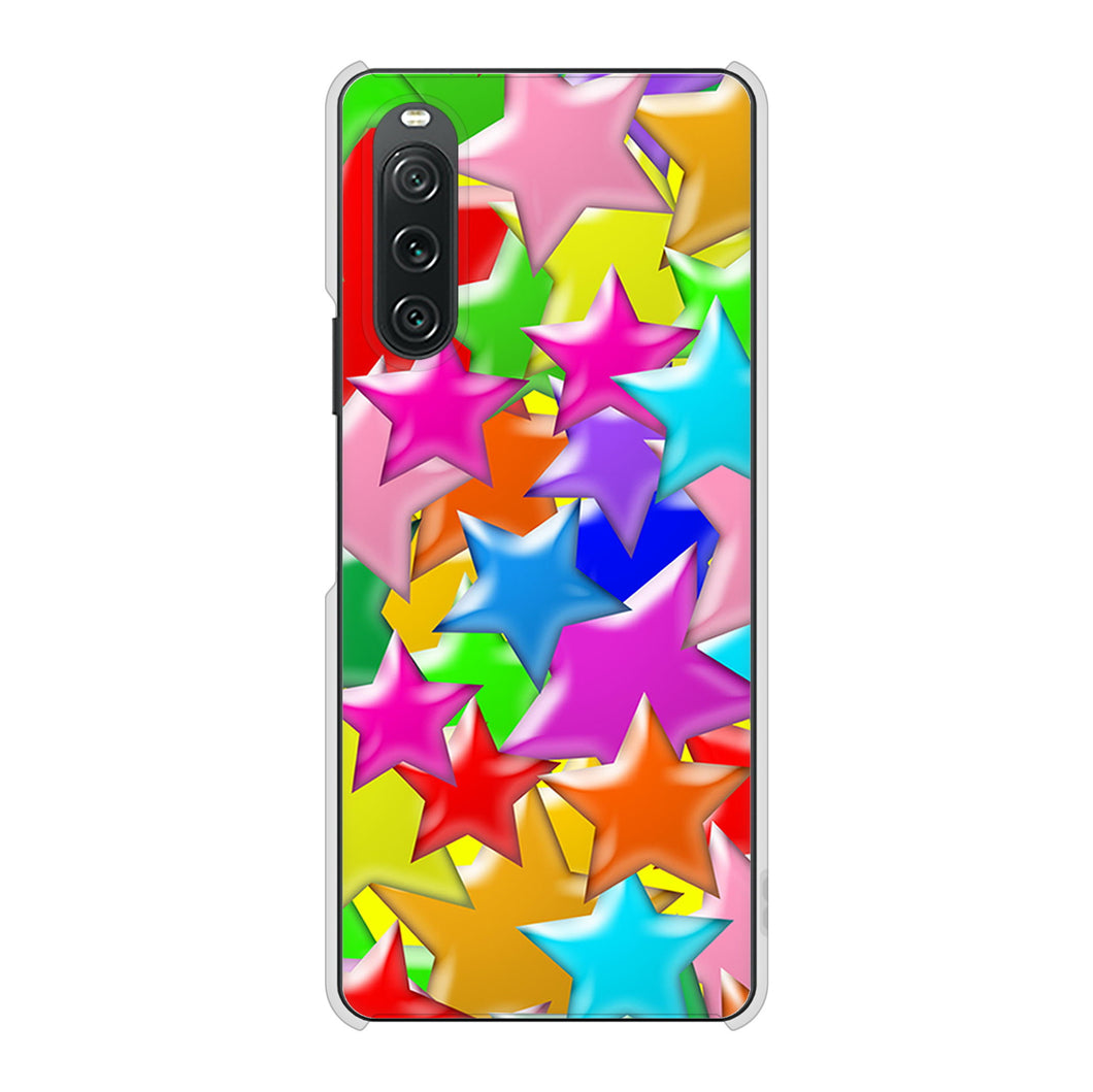 Xperia 10 V SO-52D docomo 1293 ランダムスター ハードケース 背面印刷