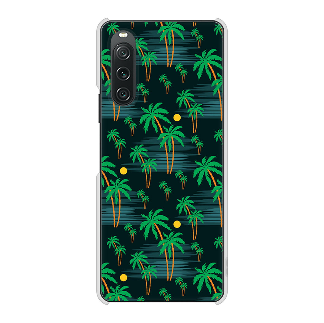 Xperia 10 V SO-52D docomo 1315 月夜とヤシ ハードケース 背面印刷