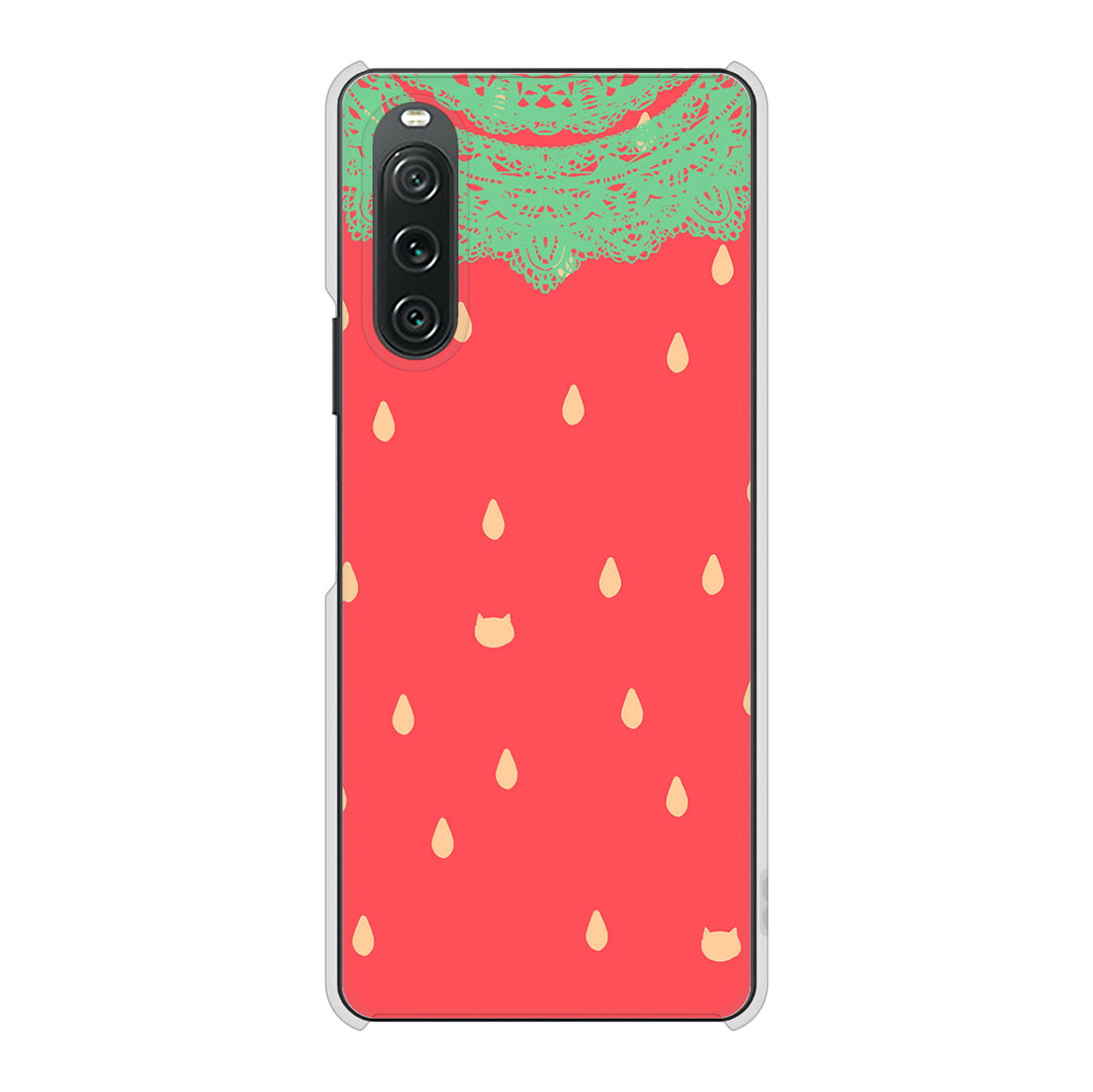 Xperia 10 V SO-52D docomo MI800 strawberry ストロベリー ハードケース 背面印刷