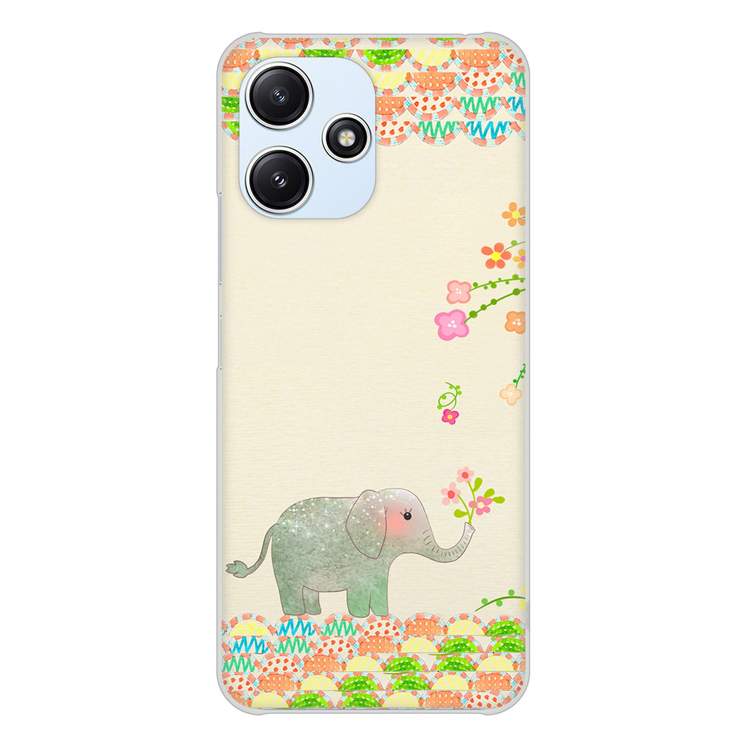 Redmi 12 5G XIG03 au 1039 お散歩ゾウさん ハードケース 背面印刷