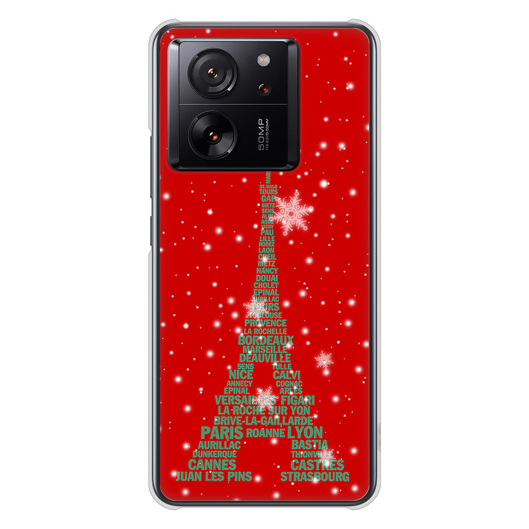 Xiaomi 13T XIG04 au 527 エッフェル塔red-gr ハードケース 背面印刷
