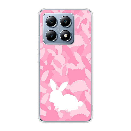 Xiaomi 14T XIG07 au むかいあぐる うさぎ迷彩風 ハードケース 背面印刷