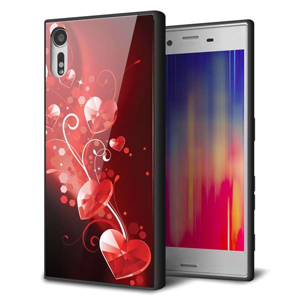 Xperia XZs 602SO SoftBank 強化ガラス&TPUスマホケース ガラプリ【385 クリスタルな恋】
