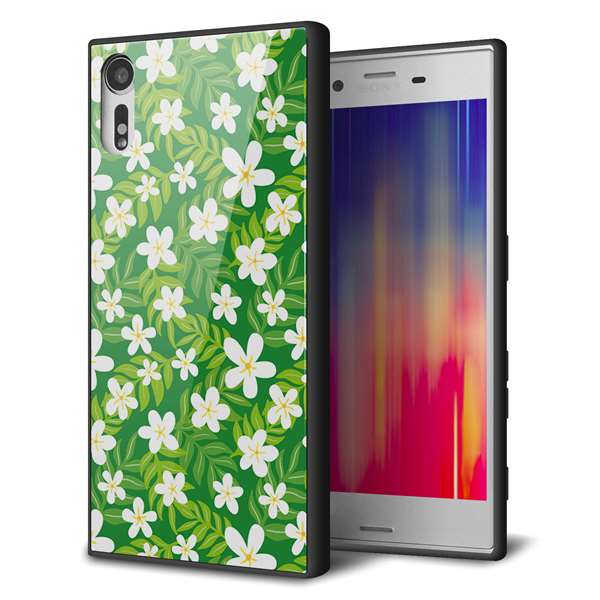 Xperia XZs 602SO SoftBank 強化ガラス&TPUスマホケース ガラプリ【760 ジャスミンの花畑】