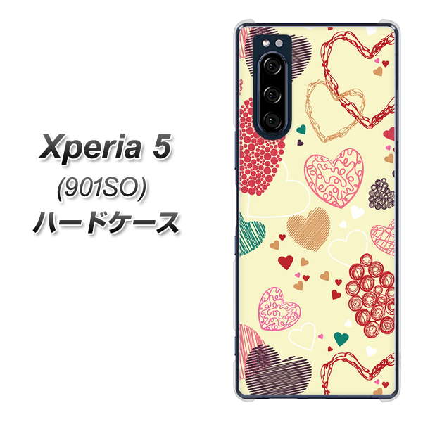 Xperia 5 901SO SoftBank 480 素朴なハート ハードケース 背面印刷