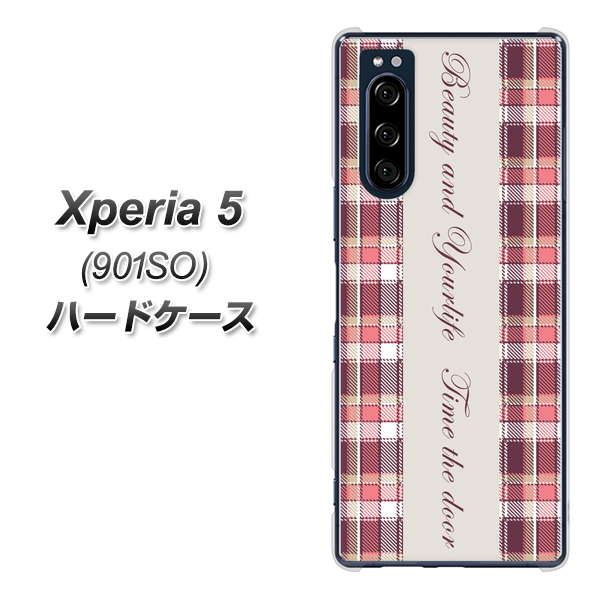 Xperia 5 901SO SoftBank 518 チェック柄besuty ハードケース 背面印刷