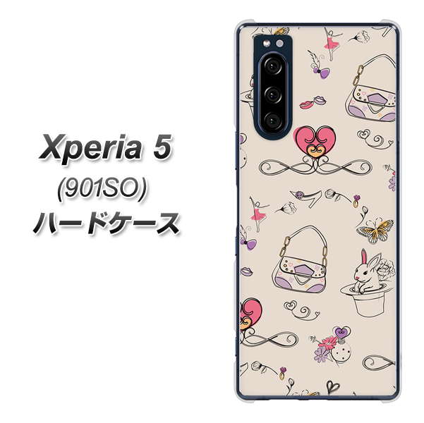 Xperia 5 901SO SoftBank 705 うさぎとバッグ ハードケース 背面印刷