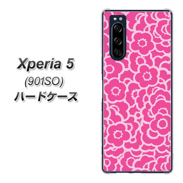 Xperia 5 901SO SoftBank 716 ピンクフラワー ハードケース 背面印刷