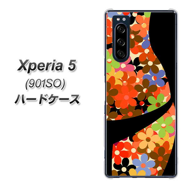Xperia 5 901SO SoftBank 1258 フラワーボディ ハードケース 背面印刷