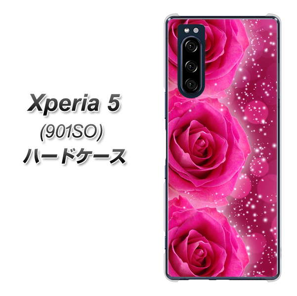 Xperia 5 901SO SoftBank VA815 3連のバラ ハードケース 背面印刷