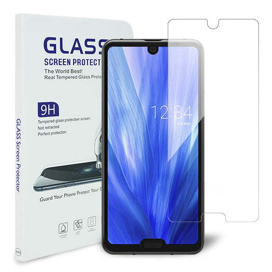 AQUOS R3 808SH SoftBank 強化ガラス液晶保護フィルム 0.5mm 表面硬度9H 衝撃吸収 指紋防止 防水