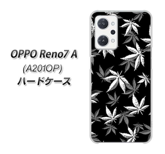OPPO Reno7 A A201OP Y!mobile 064 モノトーン大麻ブラック ハードケース 背面印刷