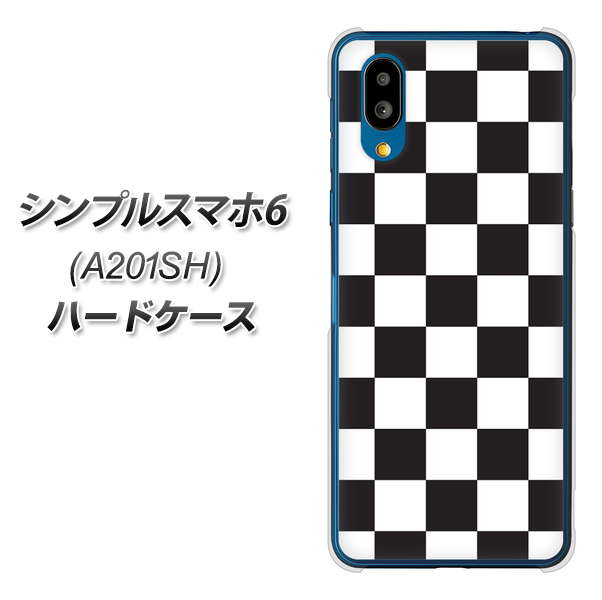 シンプルスマホ6 A201SH SoftBank 151 フラッグチェック ハードケース 背面印刷