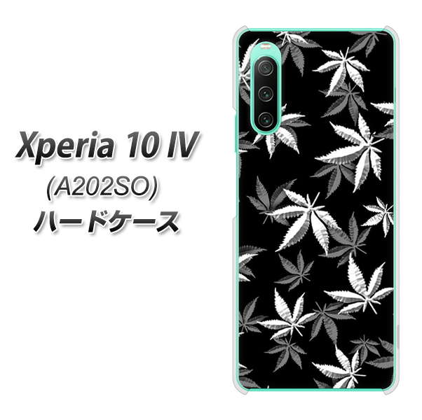 Xperia 10 IV A202SO SoftBank 064 モノトーン大麻ブラック ハードケース 背面印刷