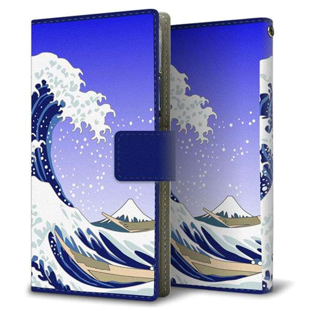 Xperia XZ1 Compact SO-02K docomo 625 波に富士 薄型スリム プリント手帳型ケース