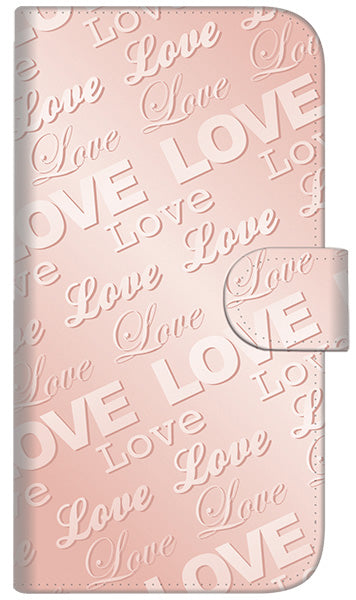 iPhone6 PLUS 高画質仕上げ プリント手帳型ケース(通常型)【SC841 エンボス風LOVEリンク(ローズピンク)】