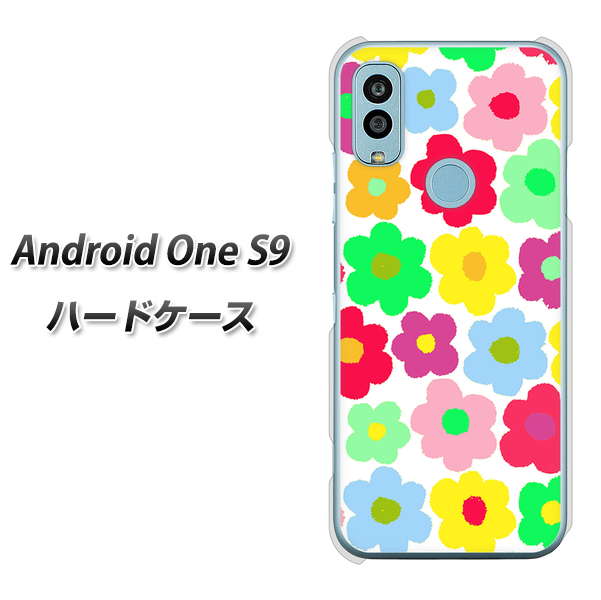 Android One S9 Y!mobile 758 ルーズフラワーカラフル ハードケース 背面印刷