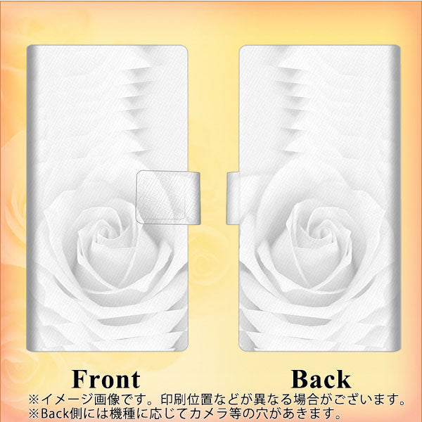 iPhone 8 402 ホワイトRose 薄型スリム プリント手帳型ケース