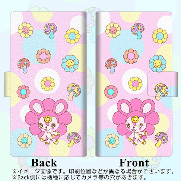 iPhone8 画質仕上げ プリント手帳型ケース(薄型スリム)【AG823 フラワーうさぎのフラッピョン(ピンク)】