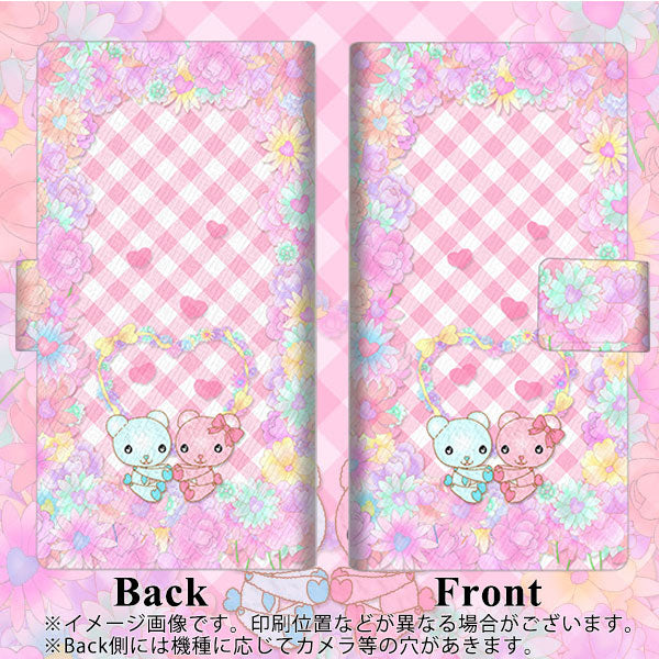 docomo ギャラクシーA51 SC-54A 画質仕上げ プリント手帳型ケース(薄型スリム)【AG848 花くま(ピンク)】