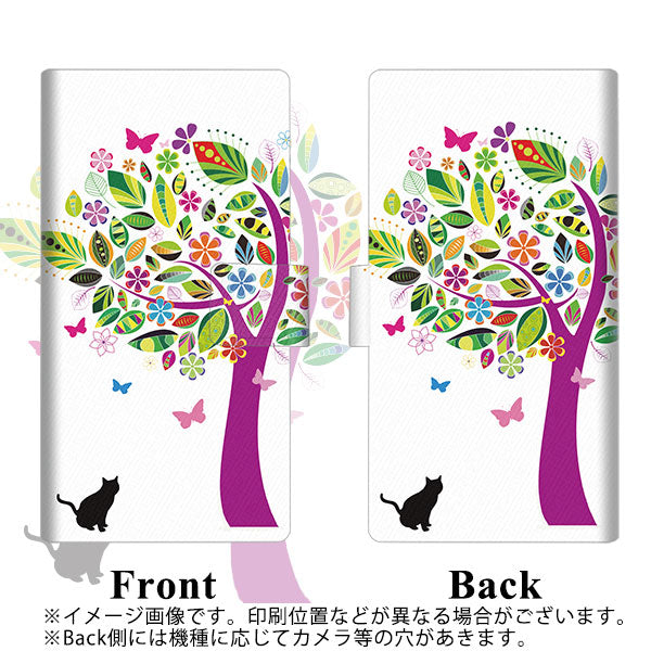 iPhone8 画質仕上げ プリント手帳型ケース(薄型スリム)【EK907 花とネコ】