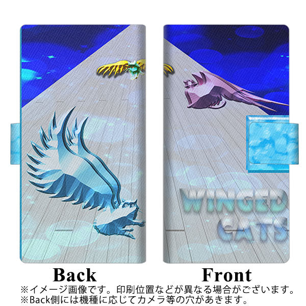 iPhone17 YA942 WINGED CATS 薄型スリム プリント手帳型ケース