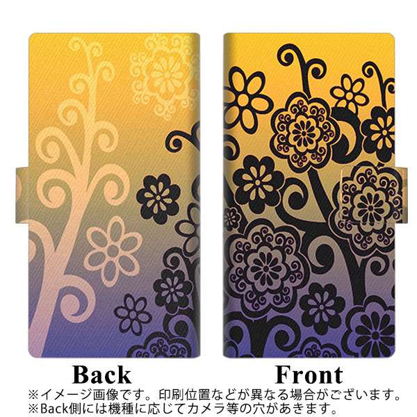 iPhone 17 YB909 花模様 薄型スリム プリント手帳型ケース