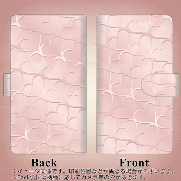 SoftBank アクオスゼロ 801SH 高画質仕上げ プリント手帳型ケース(通常型)【1340 かくれハート(ローズピンク)】