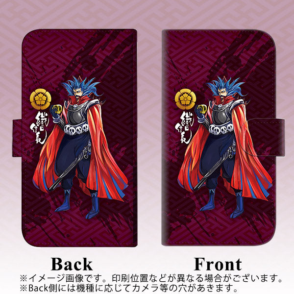 iPhone 6 Plus AB808 織田信長 イラストと家紋 通常型 プリント手帳型ケース
