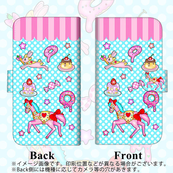 iPhone 6 Plus AG828 メリーゴーランド(水色) 通常型 プリント手帳型ケース