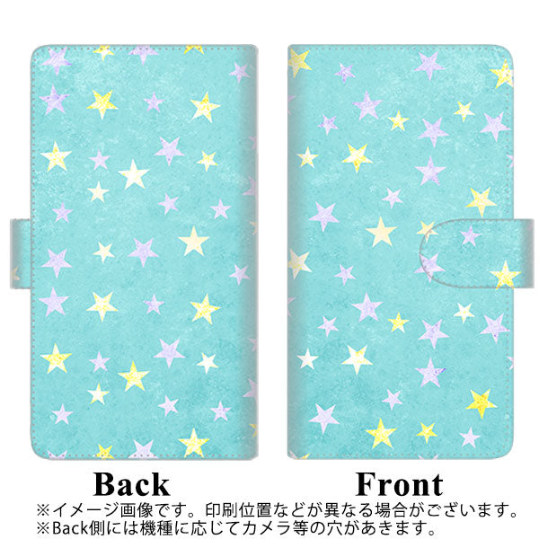 docomo らくらくスマートフォン3 F-06F 高画質仕上げ プリント手帳型ケース(通常型)【SC888 お星さまキラキラ(グリーン)】