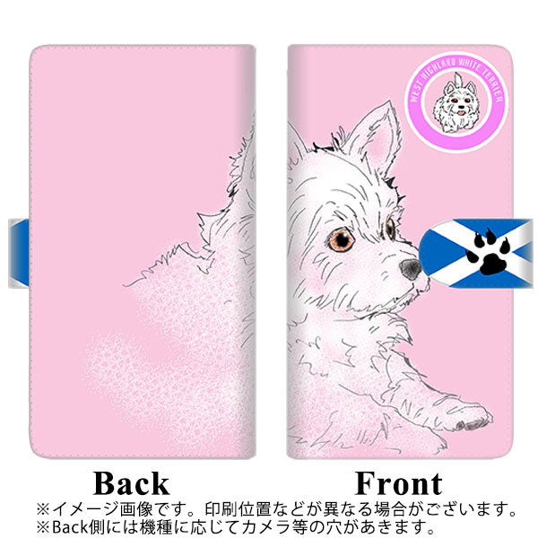 au アクオスR SHV39 高画質仕上げ プリント手帳型ケース(通常型)【YD951 ウエストハイランドホワイトテリア02】