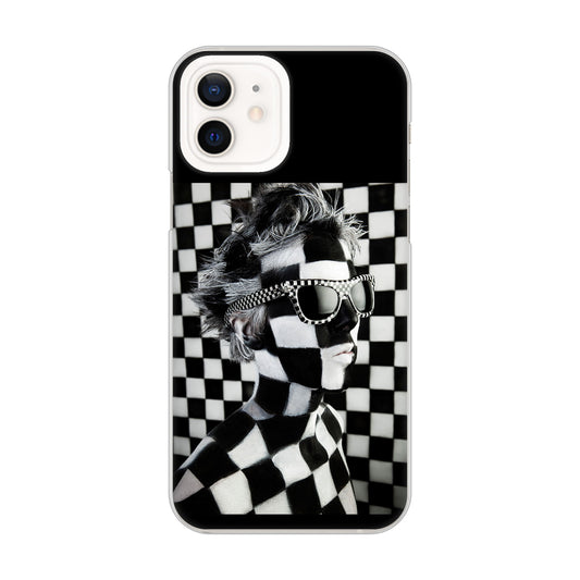 iPhone 12 357 bk&wh ハードケース 背面印刷